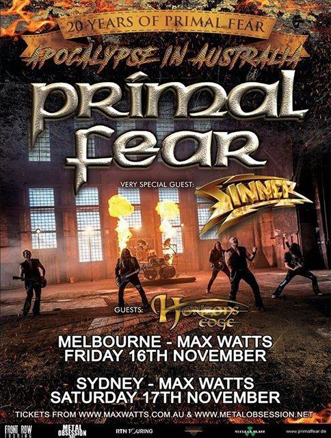 Audioengineering Touring Primal Fear + Sinner Flyer